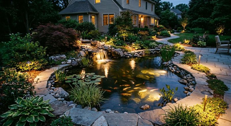 Pond Lighting Installation in Pasadena, CA