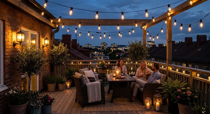 Terrace Lighting Installation in Overland Park, KS